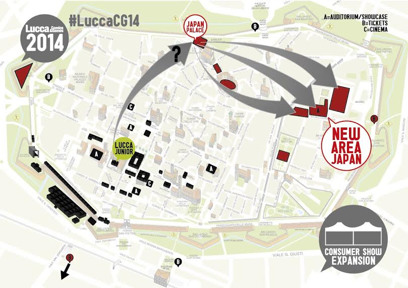 Lucca Comics & Games 2014 mappa