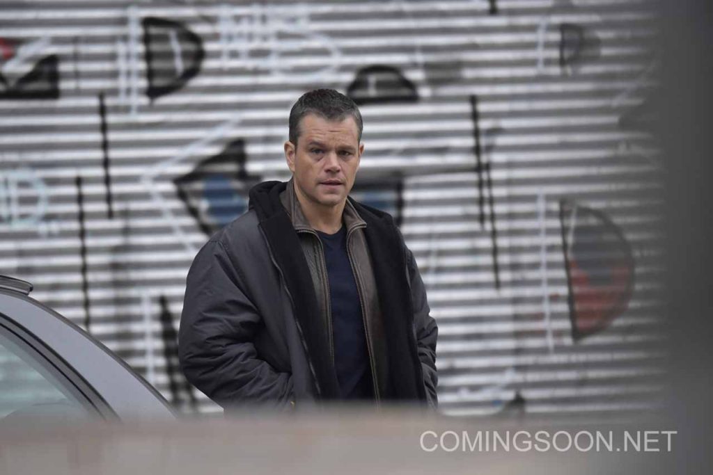 Matt Damon filming the 5th installment of the Bourne series with German action actor Vinzenz Kiefer in Kreuzberg which doubles for Prenzlauer Berg. Featuring: Matt Damon Where: Berlin, Germany When: 25 Nov 2015 Credit: WENN.com