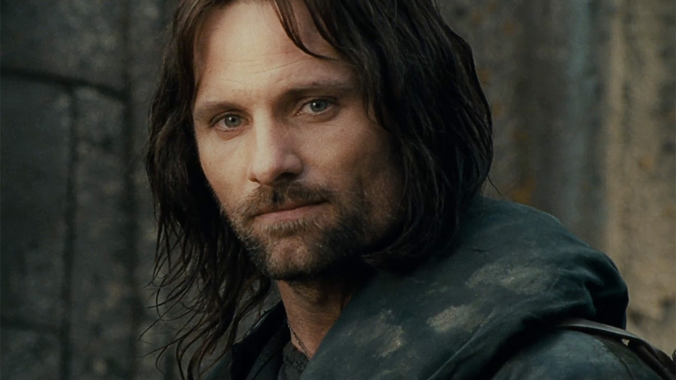 Viggo Mortensen nei panni di Aragorn nel film Il Signore degli Anelli
