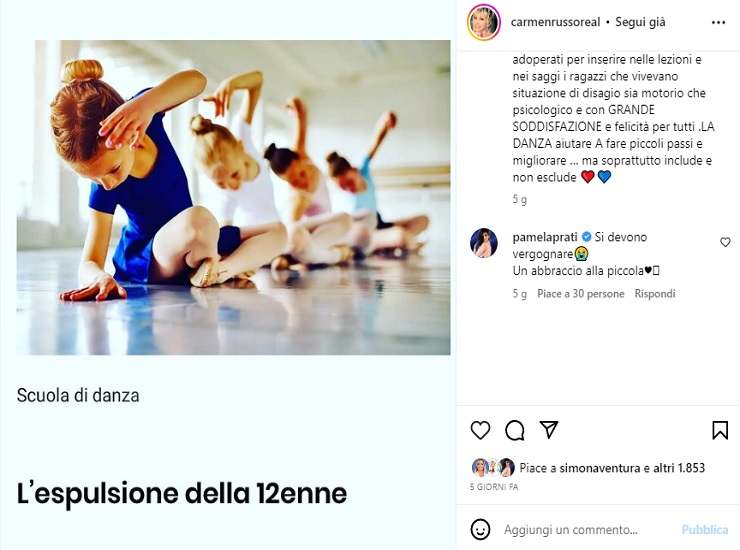 Carmen Russo su Instagram