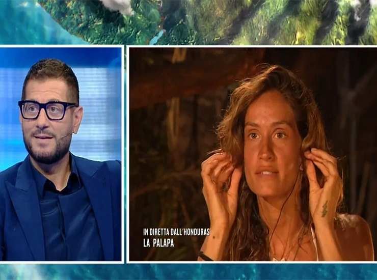 Helena Prestes e l'opinionista Enrico Papi all'Isola dei Famosi