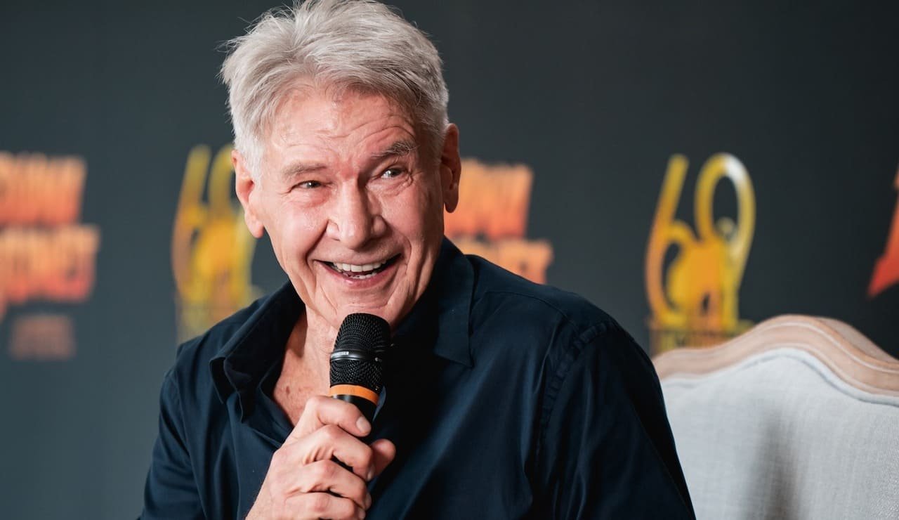 Harrison Ford in conferenza stampa a Taormina (fonte: Disney)