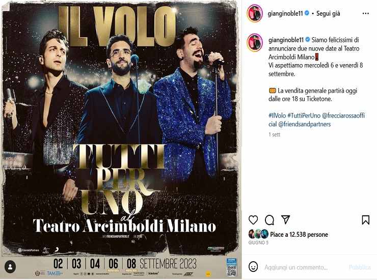 Gianluca Ginoble su Instagram