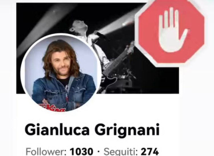Clonato il profilo di Giancluca Grignani, lui va su tutte le furie