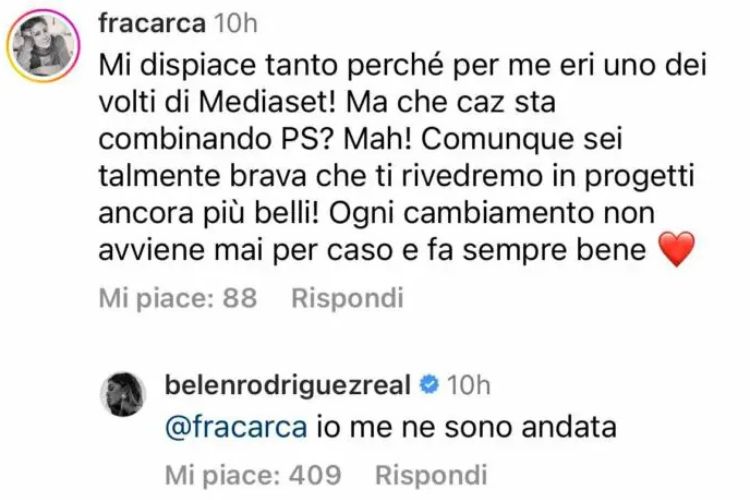 Belen Rodriguez parla del suo addio a Mediaset