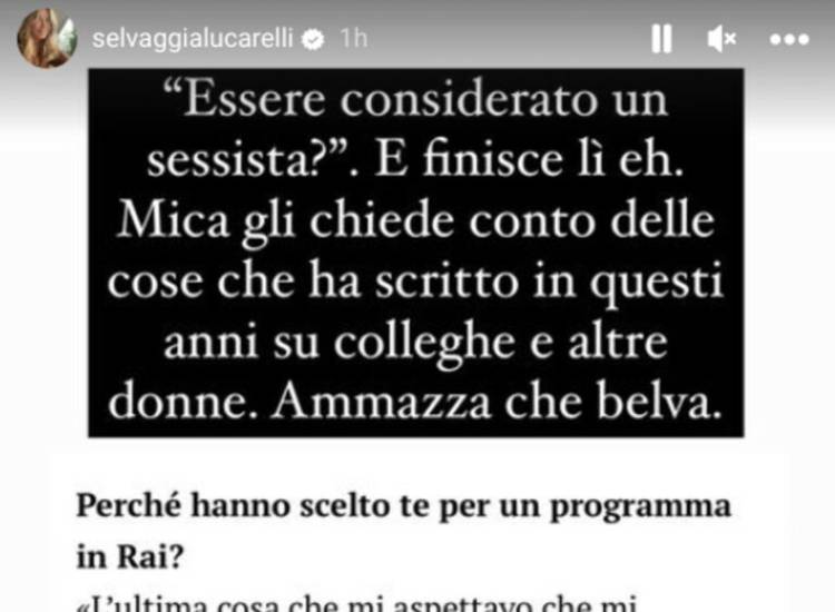 La Lucarelli contro la Fagnani, la insulta per l'intervista fatta a Facci