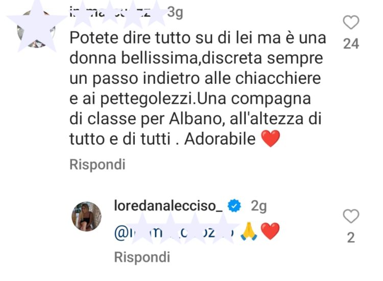 Una fan difende Loredana Lecciso sui social