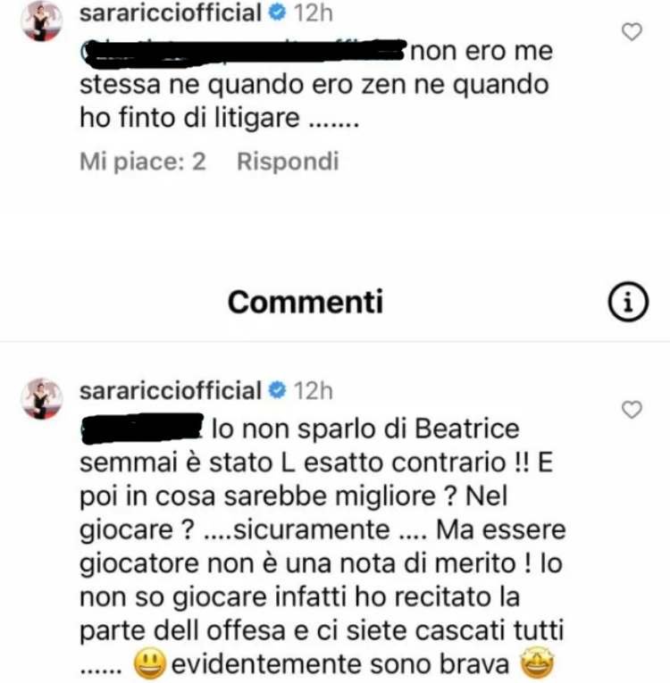 Sara Ricci al GF ha sempre recitato?