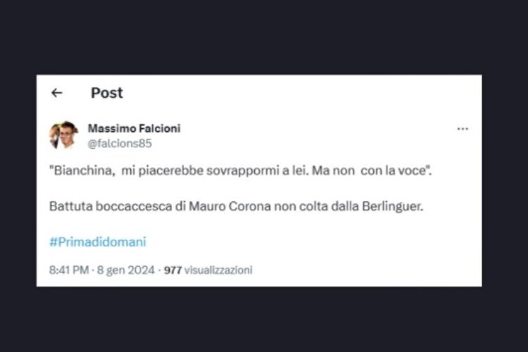 Gaffe Mauro Corona su Bianca Berlinguer