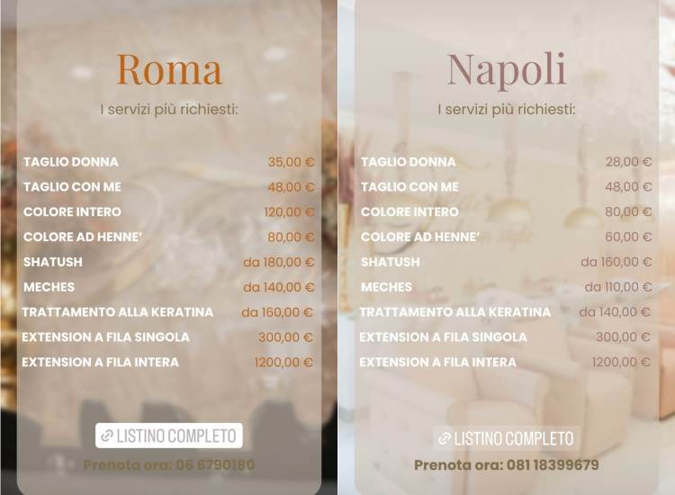 Differenza prezzi Roma e Napoli