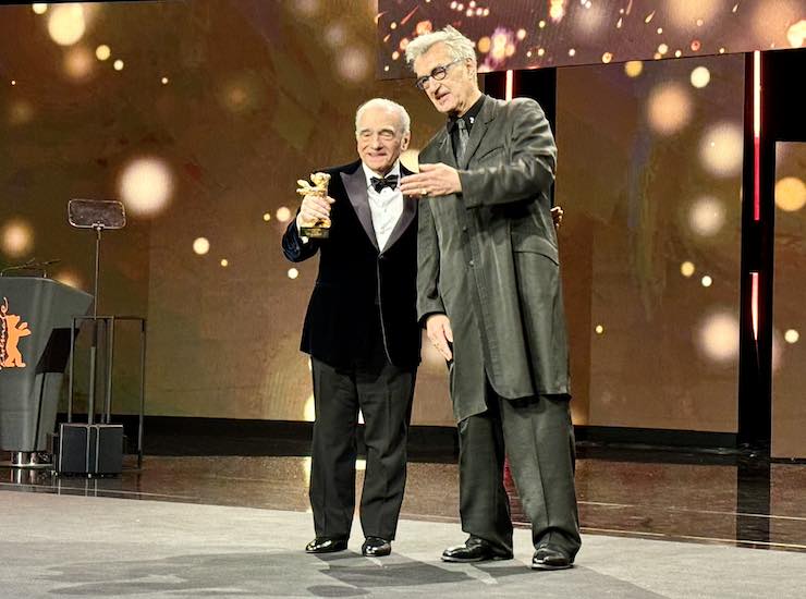 Wim Wenders e Scorsese sul paco del Berlinale Palast (ph: Davide Sette)