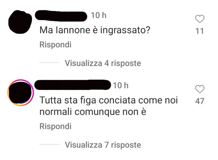 Commenti social agli scatti di Iannone e Elodie