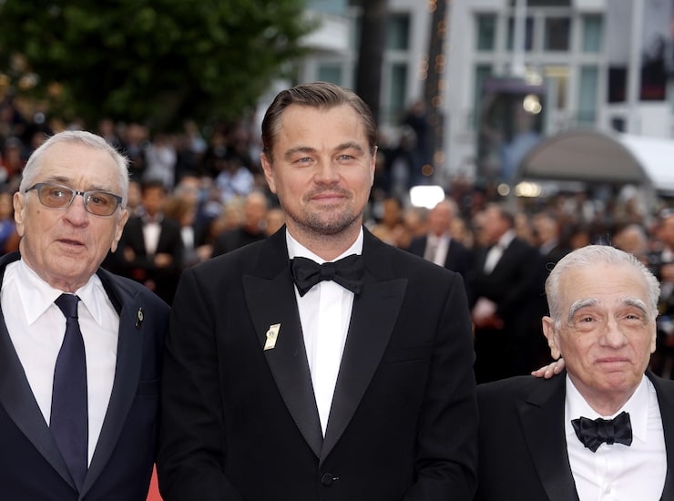 Roberto De Niro, Leonardo Dicaprio e Martin Scorsese alla proiezione di Killers of the Flower Moon durante il 76° Festival di Cannes